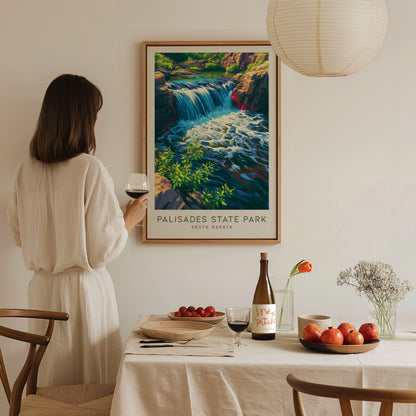 Palisades State Park Matte Border Poster | South Dakota Destination Print Travel Wall Art — styled in a modern interior