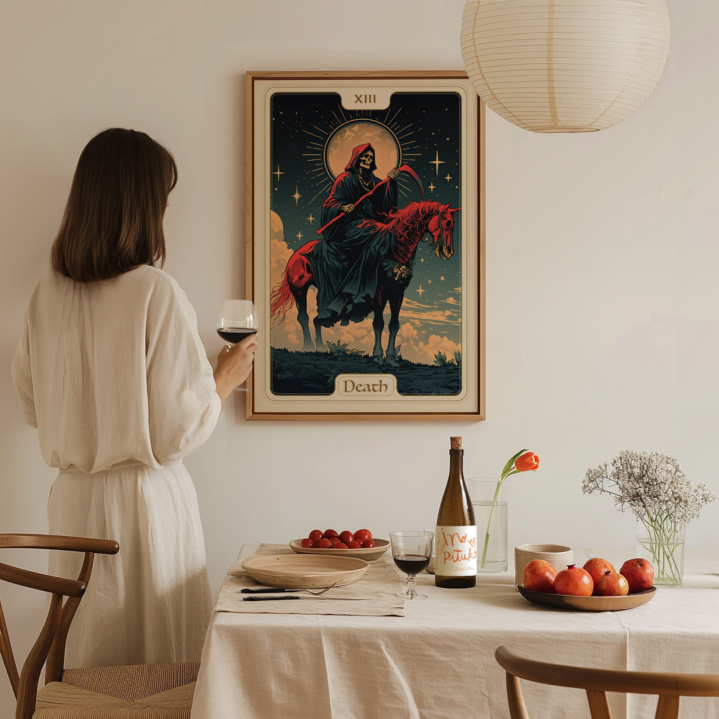 Death Major Arcana Art Nouveau Poster | Tarot Card Divination Wall