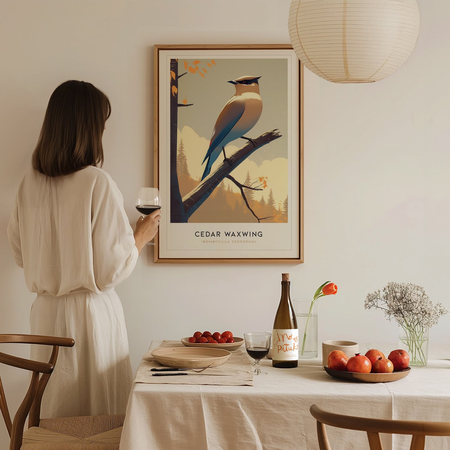 Cedar Waxwing Audubon Print | Bird Lover Modern Wall Art | Framed or Unframed