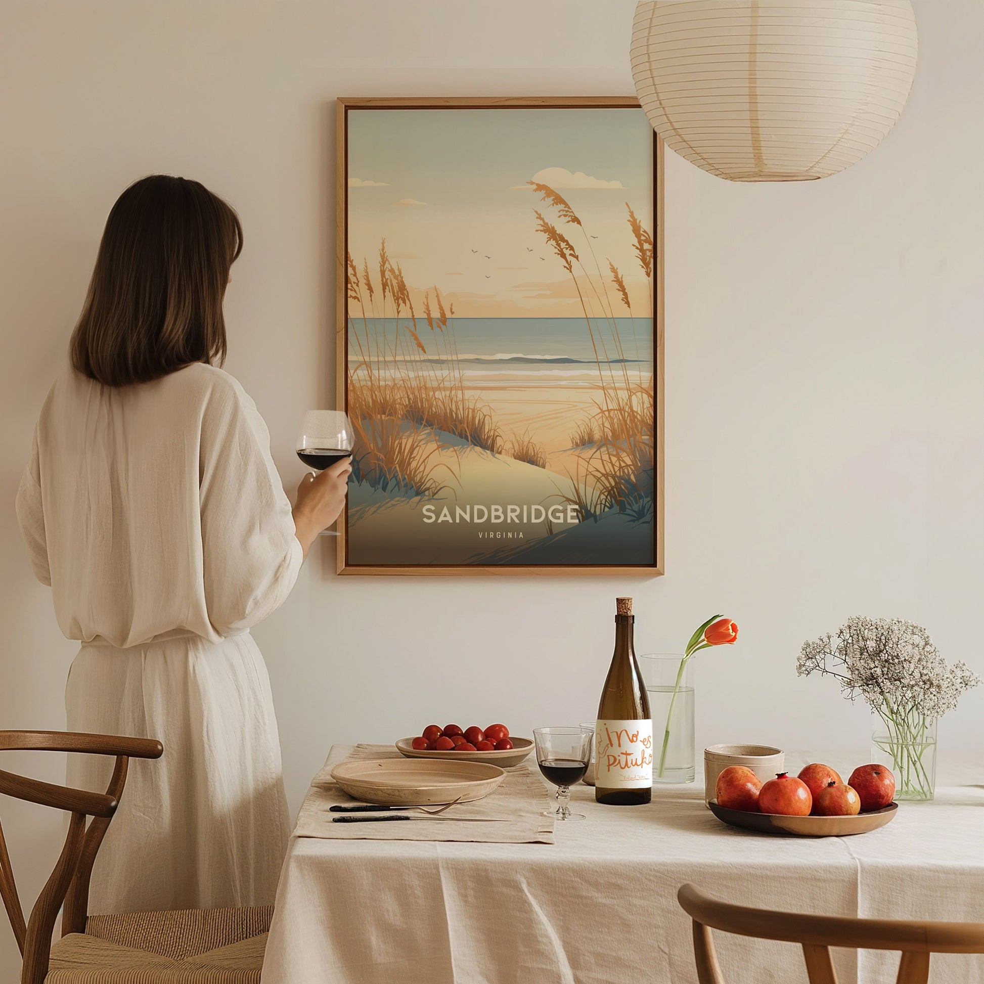 Sandbridge Poster | Virginia Beach Art | Coastal Dunes Sunrise VA Print