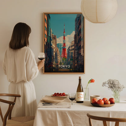 Tokyo Cityscape Poster | Bold Japan Skyline Wall Art Print