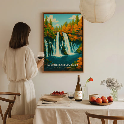 McArthur-Burney Falls Poster | California Waterfall Wall Art