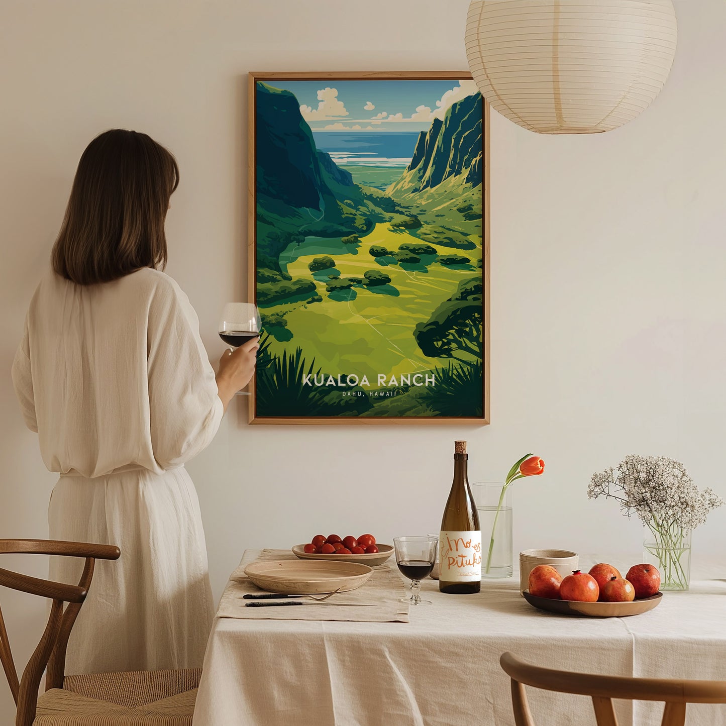Kualoa Ranch Poster | Oahu Hawaii Jurassic Valley Wall Art