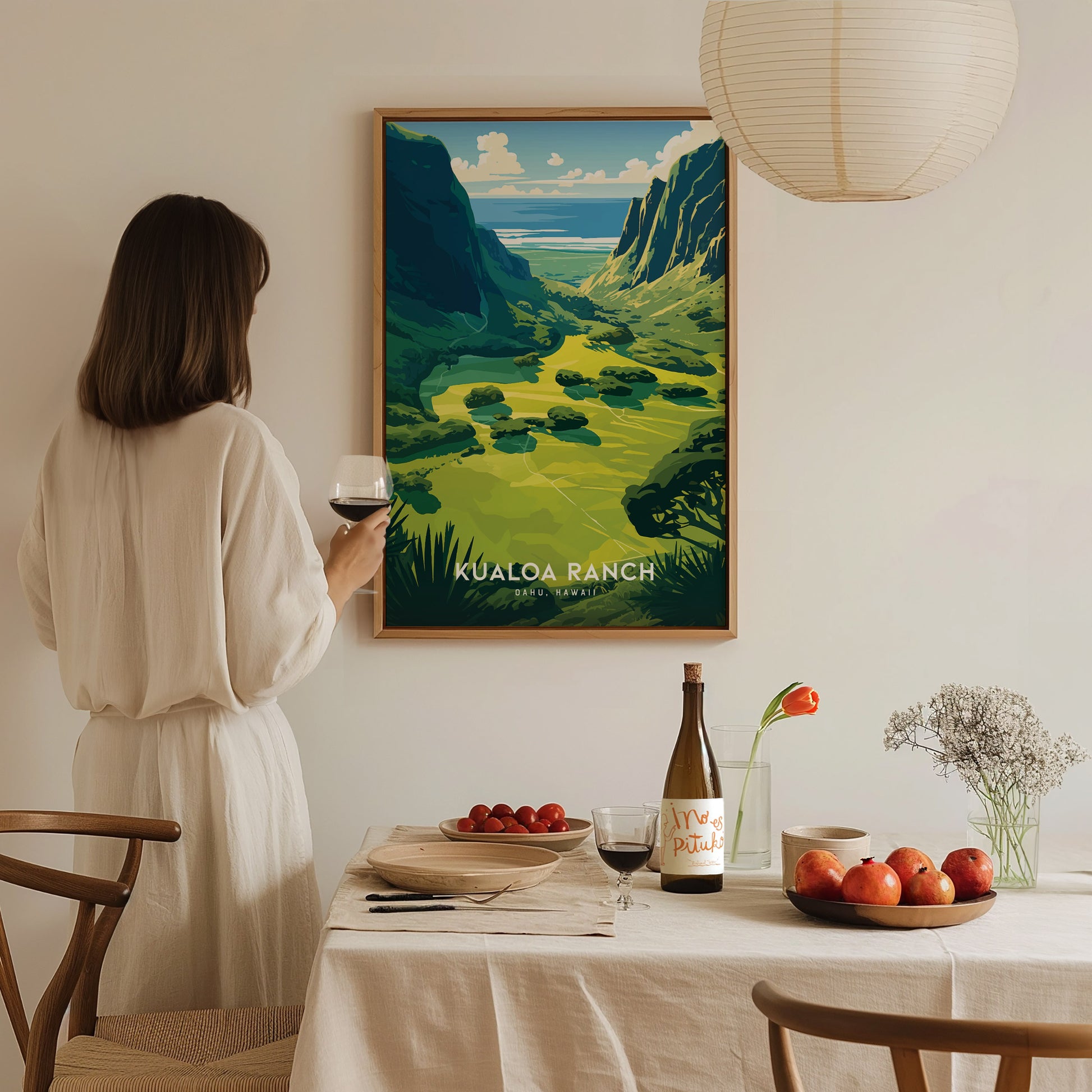 Kualoa Ranch Poster | Oahu Hawaii Jurassic Valley Wall Art