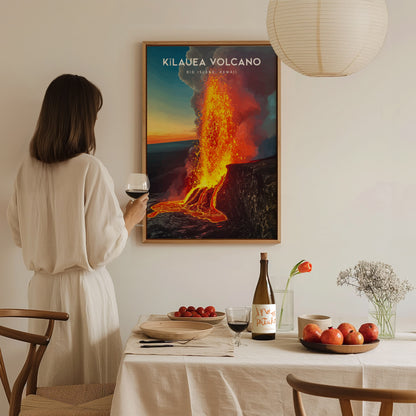 Kilauea Volcano Poster | Hawaii Volcano Wall Art