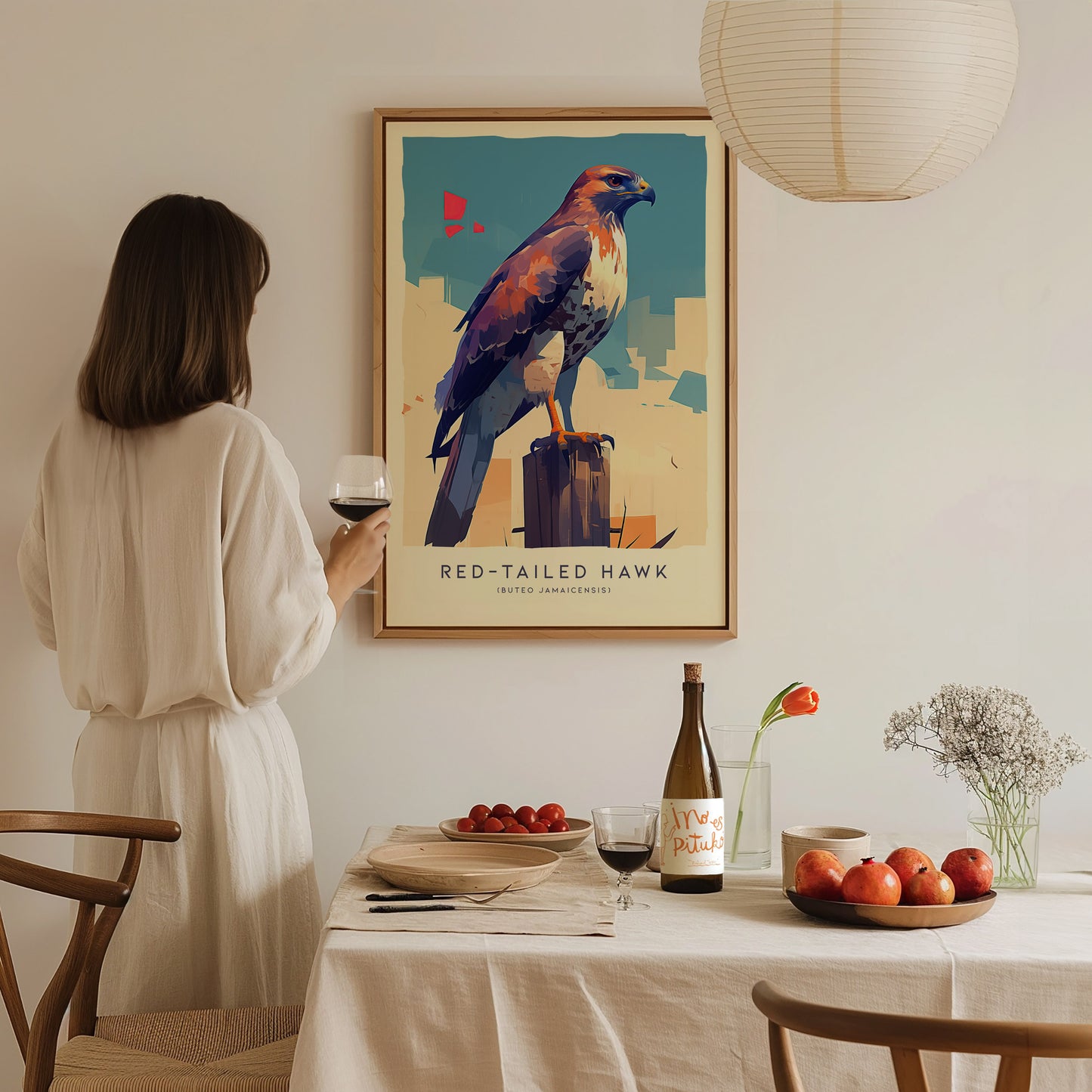 Red-Tailed Hawk Poster | Bird of Prey Art | Wildlife Nature Gift