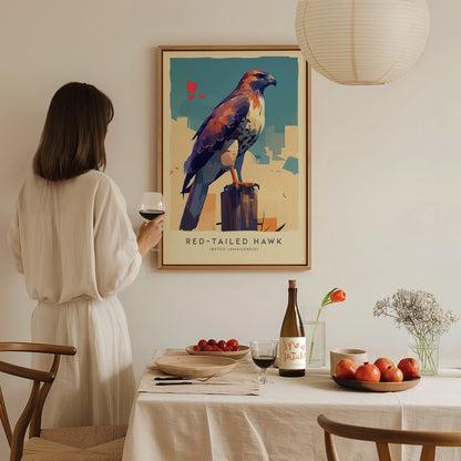 Red-Tailed Hawk Poster | Bird of Prey Art | Wildlife Nature Gift