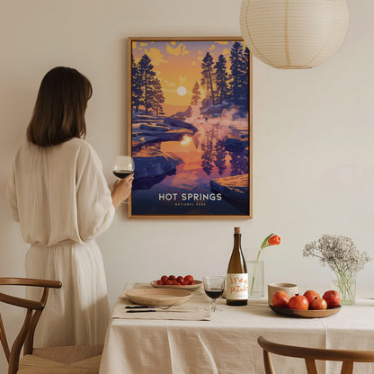 Hot Springs National Park Poster | Arkansas Bathhouse Row Wall Art