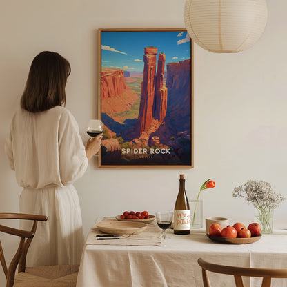 Spider Rock Poster | Arizona Canyon de Chelly Desert Art | Southwest Decor