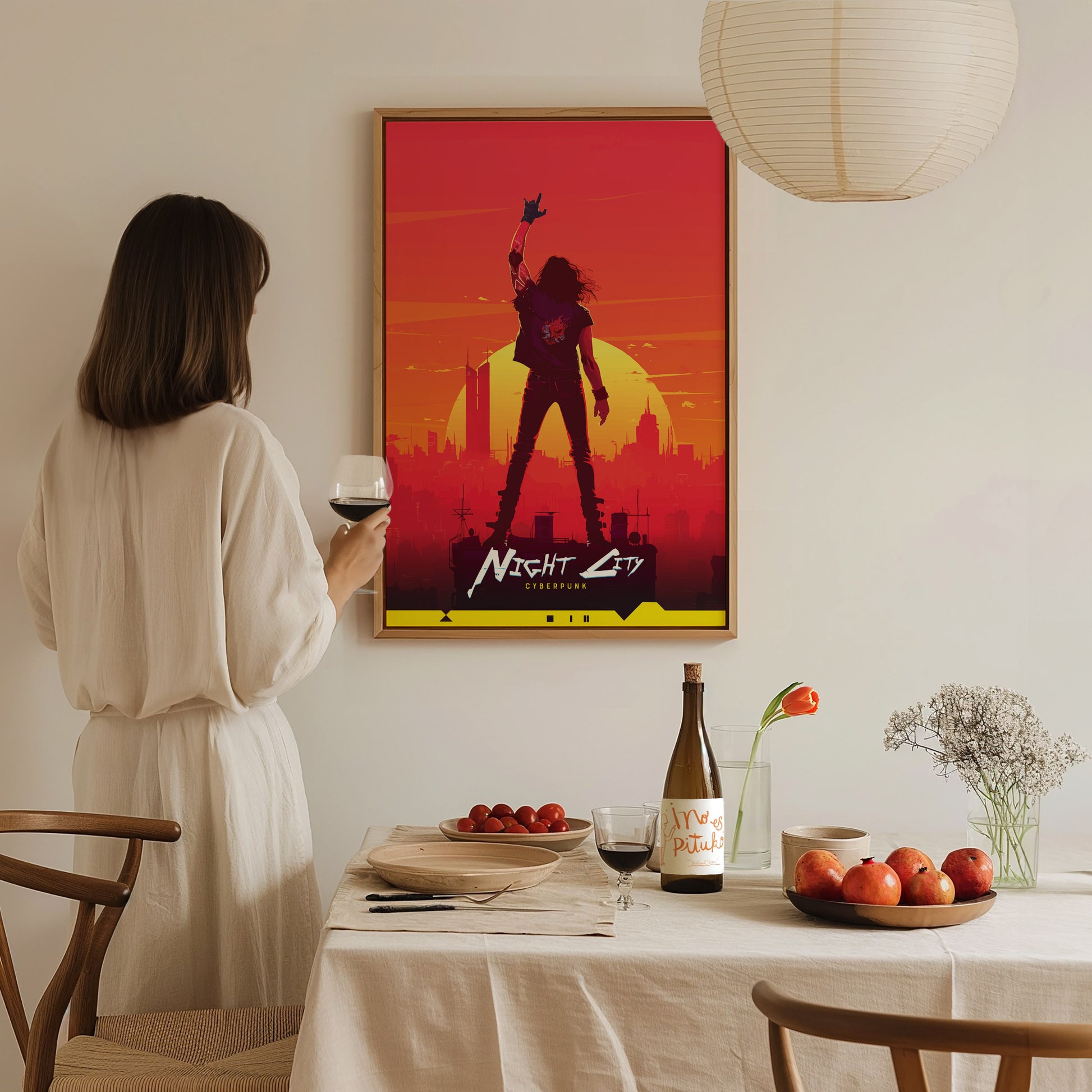 Night City Cyberpunk Poster | Johnny Silverhand Wall Art