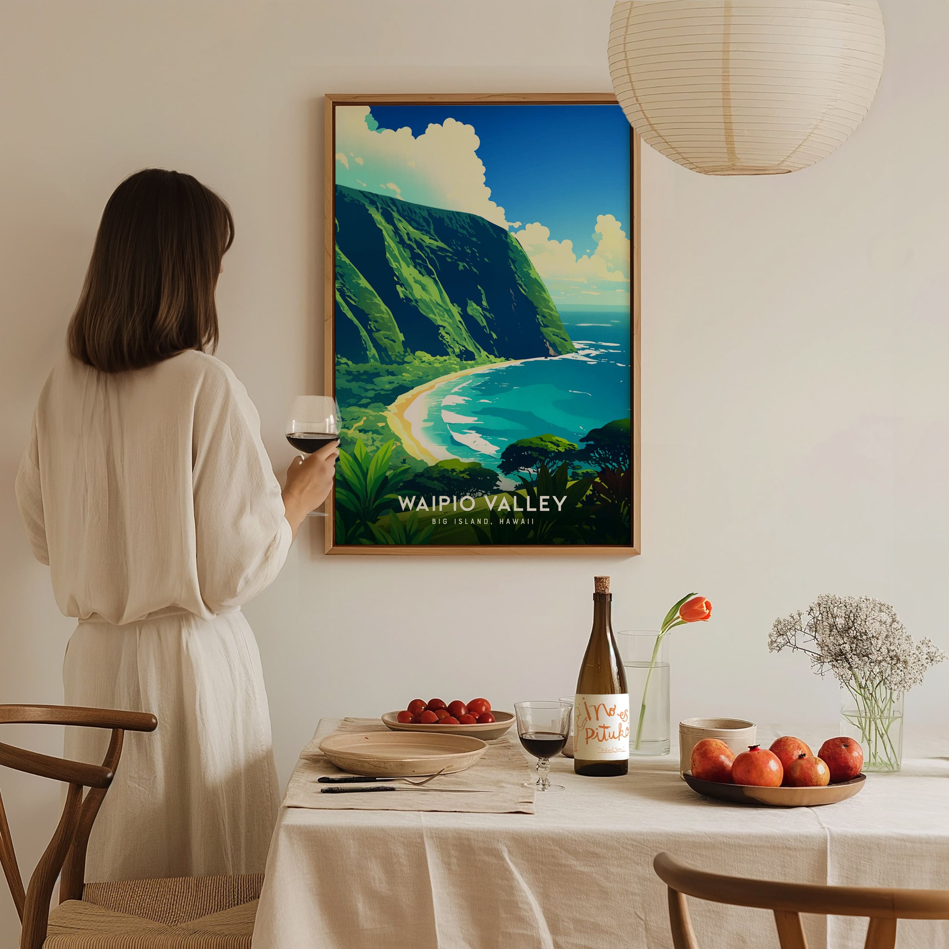 Waipio Valley Poster | Big Island Hawaii Art Valley of Kings Lookout