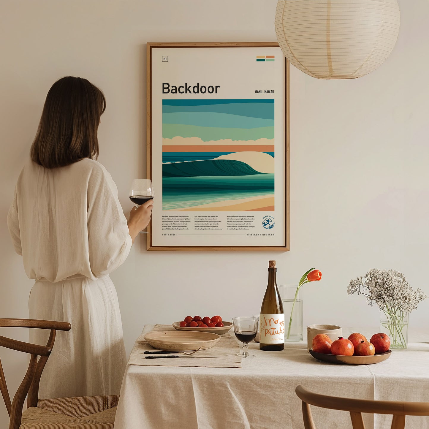 Backdoor Surf Spot Poster | North Shore Oahu Hawaii Wall Art | Framed or Unframed