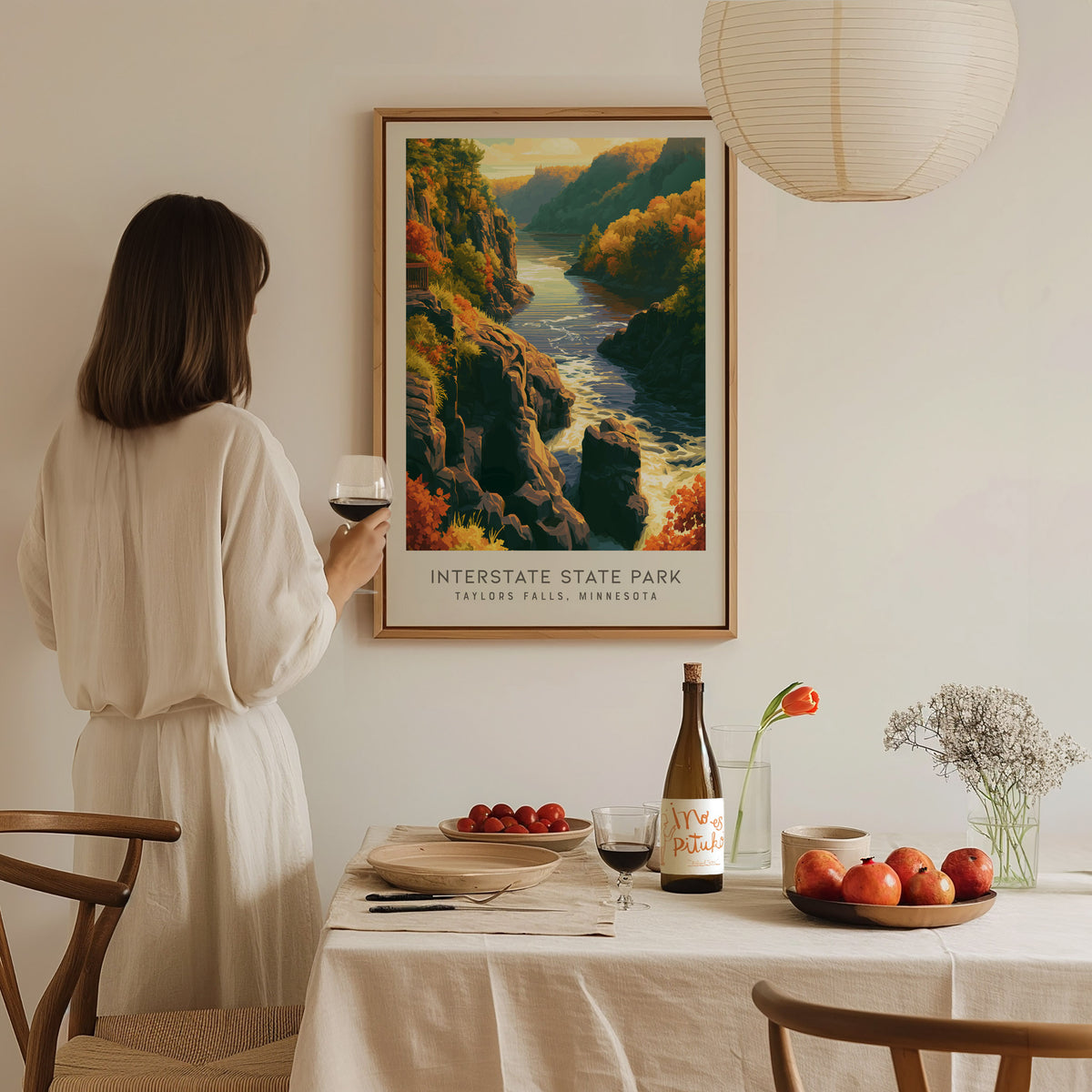 Interstate State Park Matte Border Poster | Taylors Falls, Minnesota Vacation Wall Art — styled in a modern interior