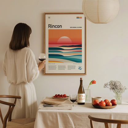 Rincon California Surf Poster | Santa Barbara Surfer Print