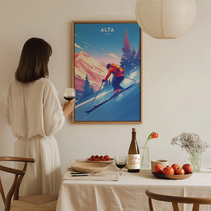 Alta Ski Area Poster | Utah Skiing Resort Wall Art | Framed or Unframed