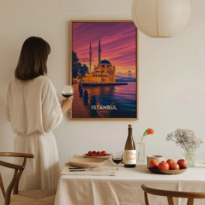 Ortakoy Mosque Istanbul Poster | Bosphorus Bridge Wall Art