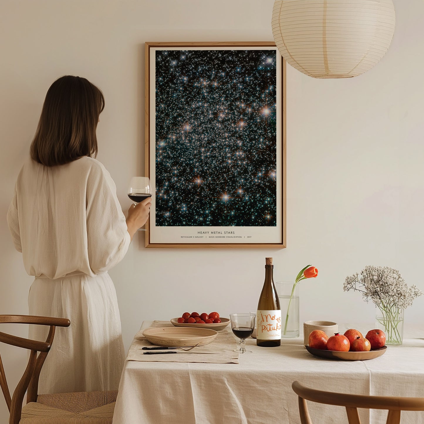Heavy Metal Stars NASA space poster shown in a floating frame canvas on a clean white wall