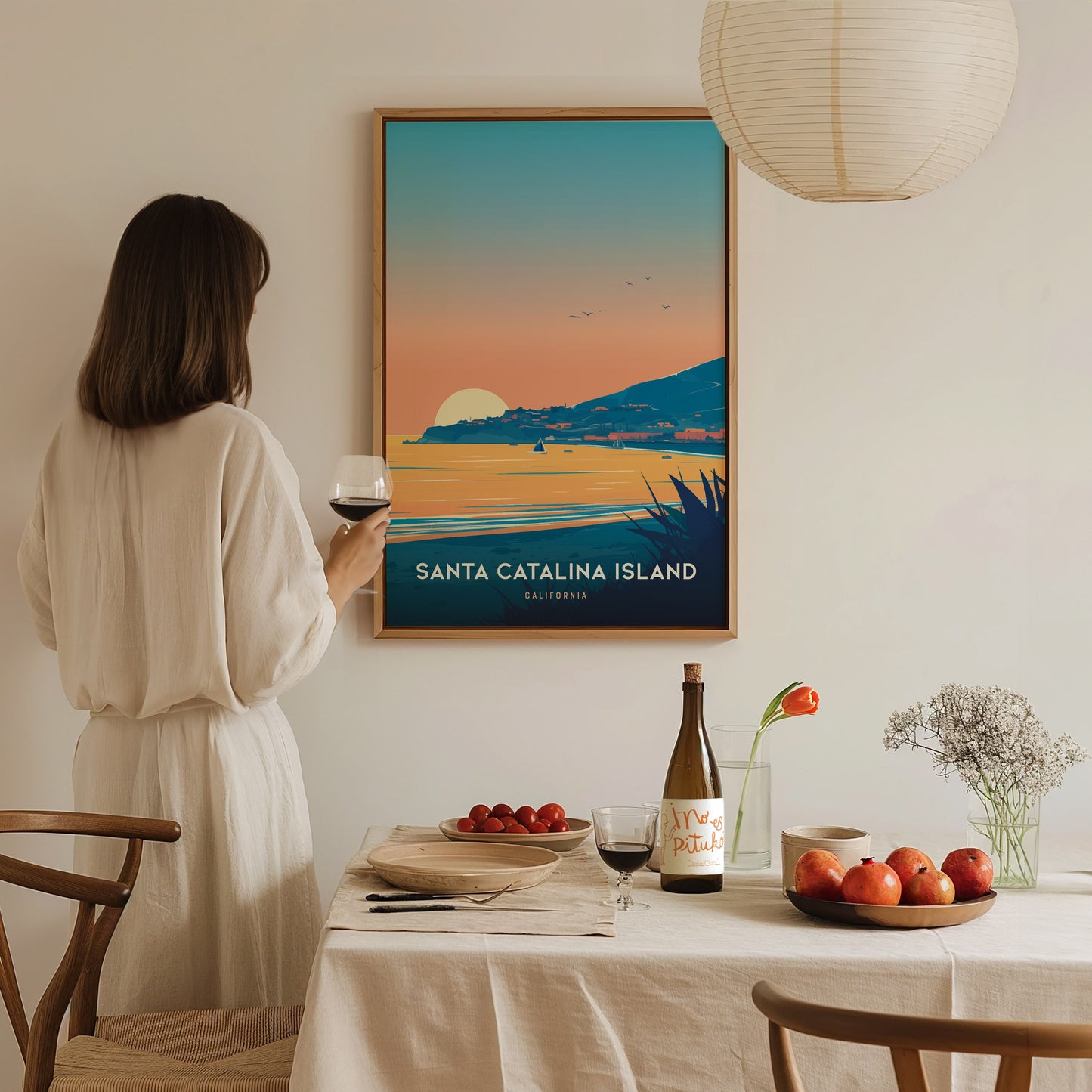 Catalina Island Poster | California Coastal Art | Santa Catalina Beach