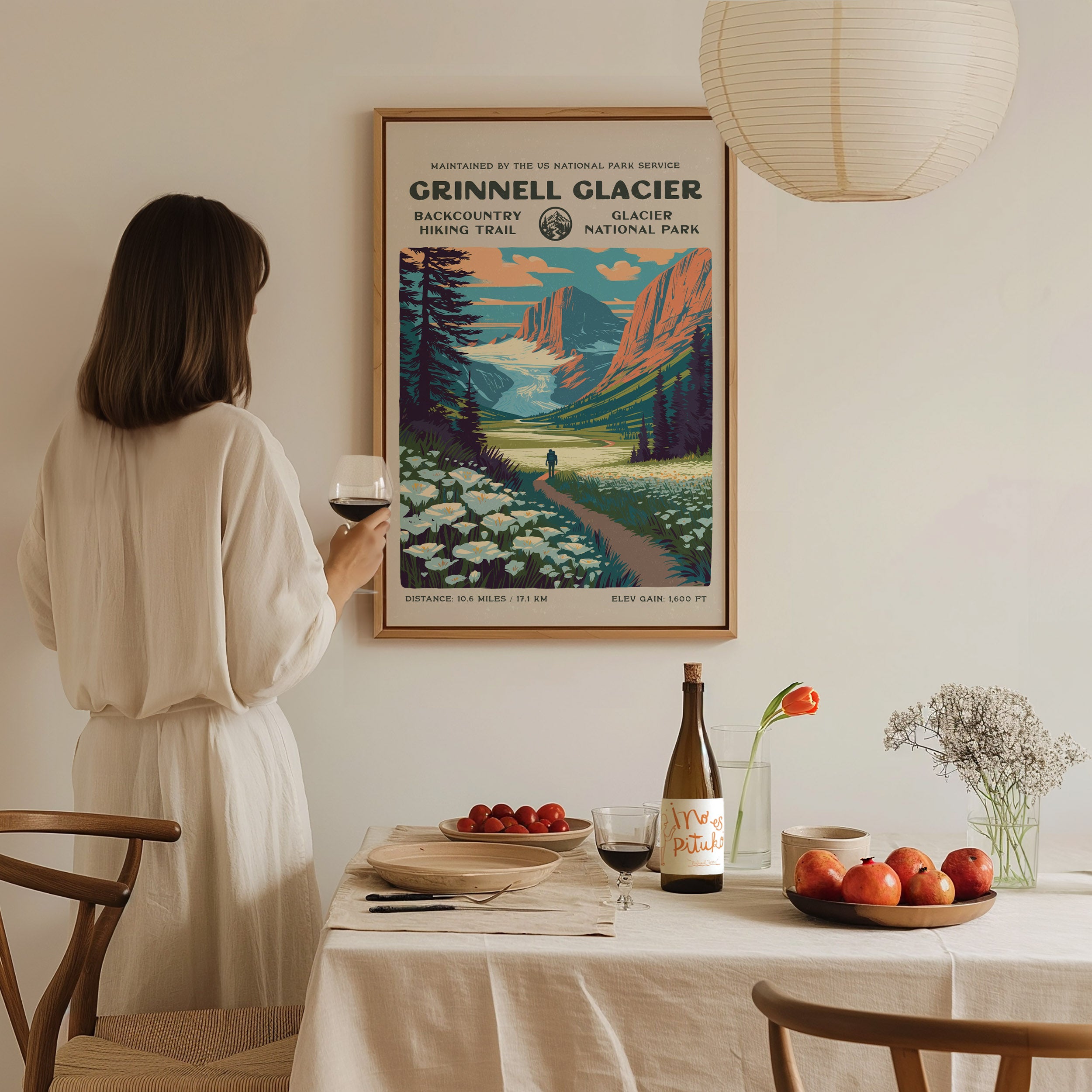 Grinnell Glacier, Glacier National Park Poster | Hiker Gift