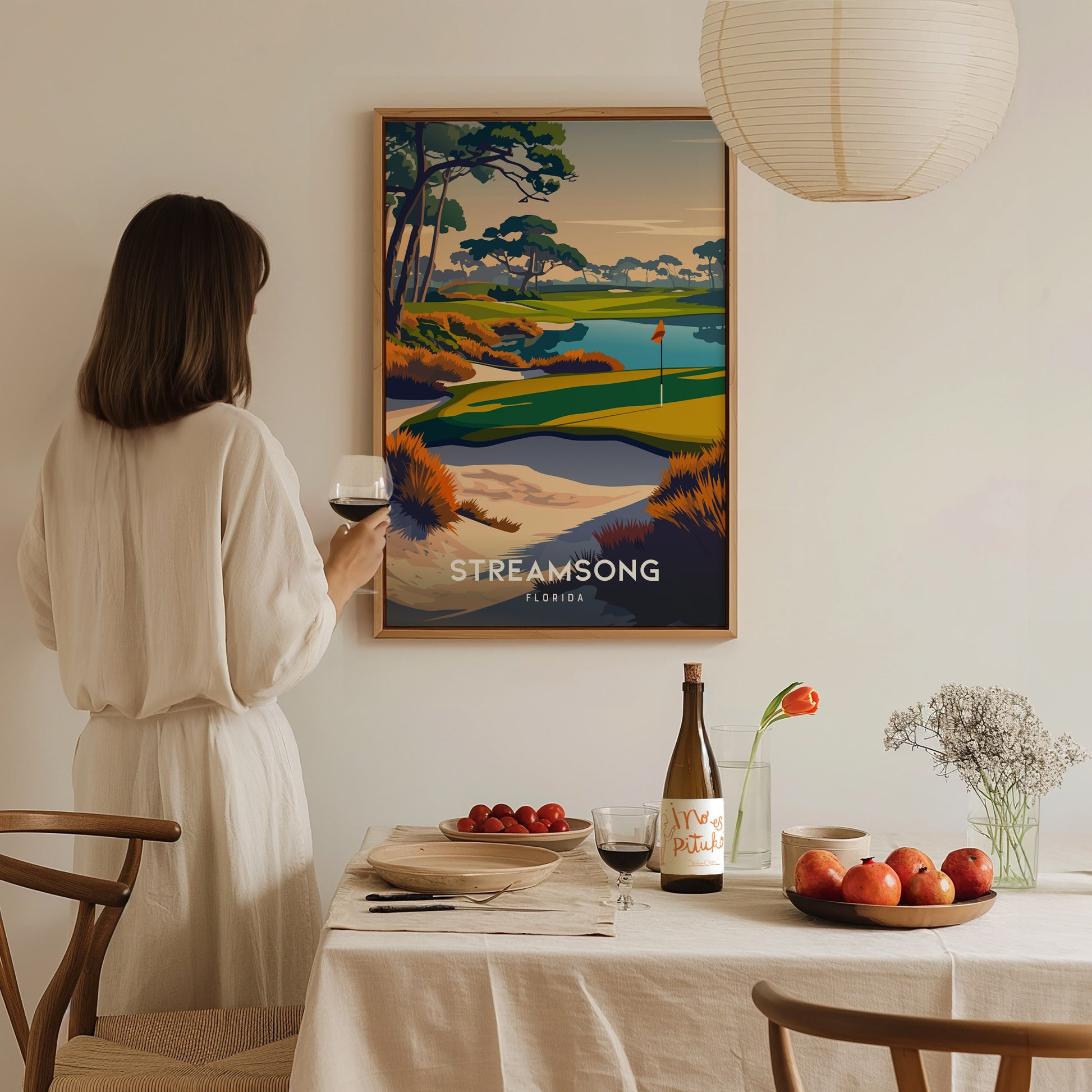 Streamsong, Florida Poster | Links Poster & Golfer Gift Wall Art — styled in a modern interior