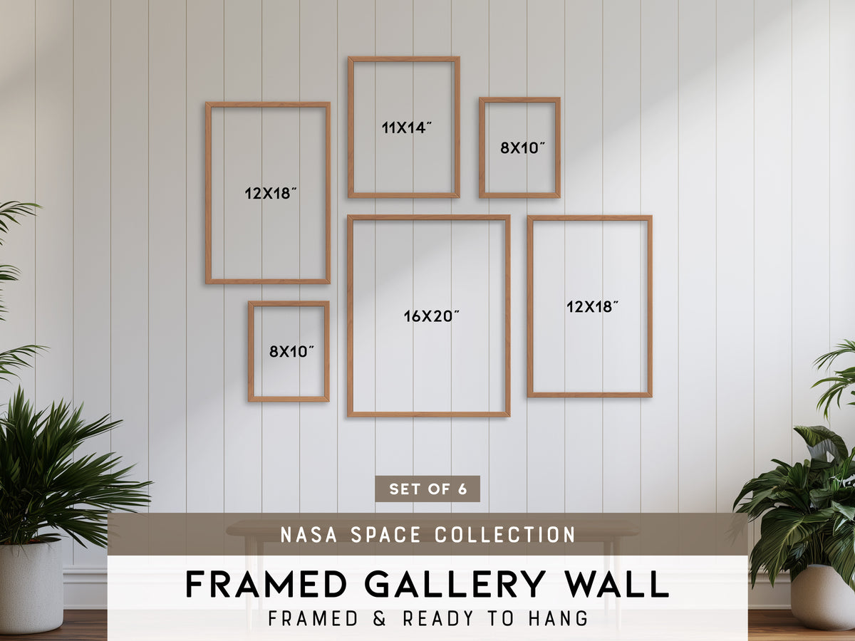NASA Space Collection Gallery Wall | Set of 6 | Curated Gallery Wall Art Bundle