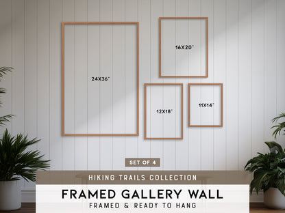 Hiking Trails Collection | Gallery Wall Set of 4 | Curated Gallery Wall | Framed Print Set