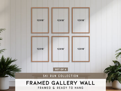 Ski Run Collection | Gallery Wall Set of 6 | Wall Art Collection | Framed Art Set