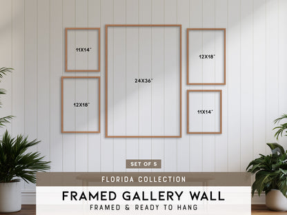 Florida Gallery Wall | Set of 5 | Art Print Set | Office Wall Art
