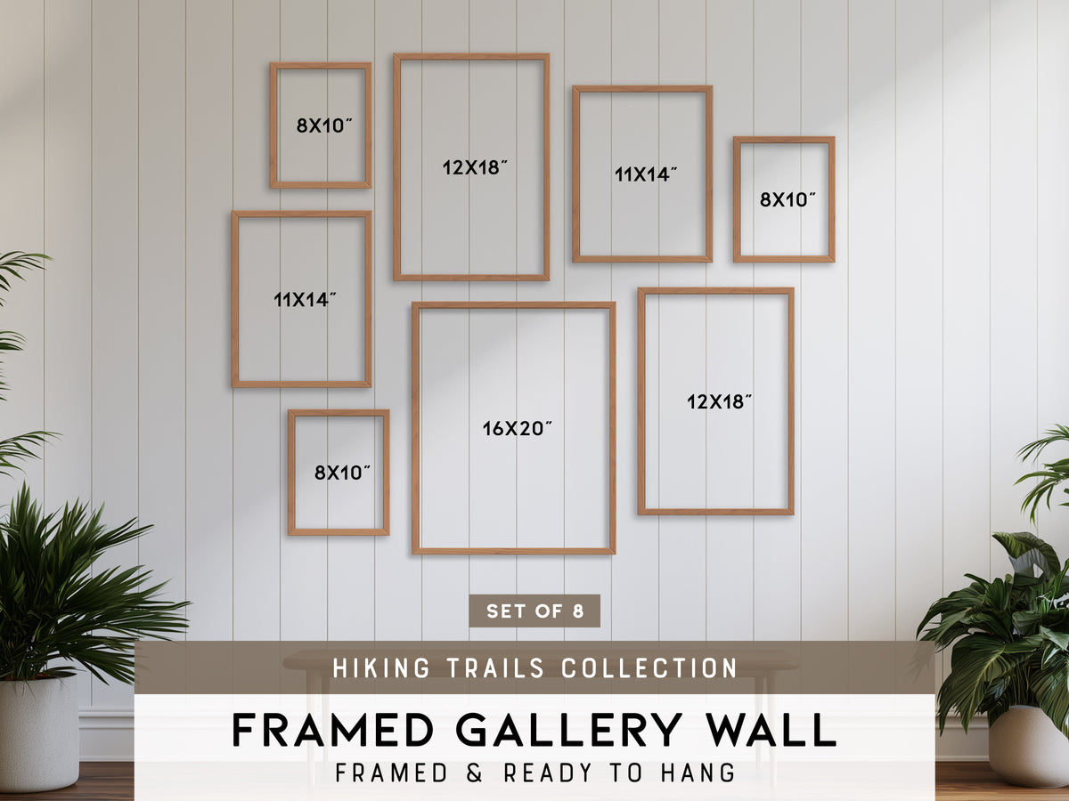 Hiking Trails Collection | Gallery Wall Set of 8 | Ready to Hang Gallery Wall | Wall Art Bundle