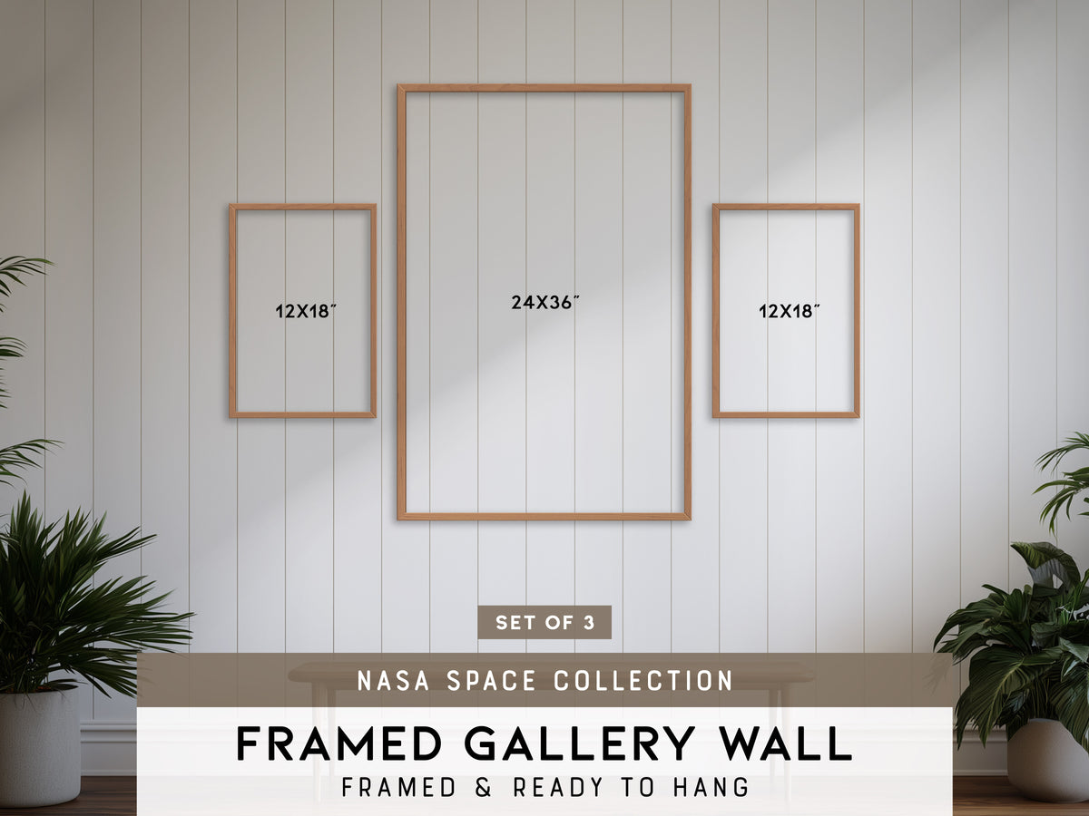 NASA Space Collection Gallery Wall | Set of 3 | Framed Art Set & Multi Piece Wall Art