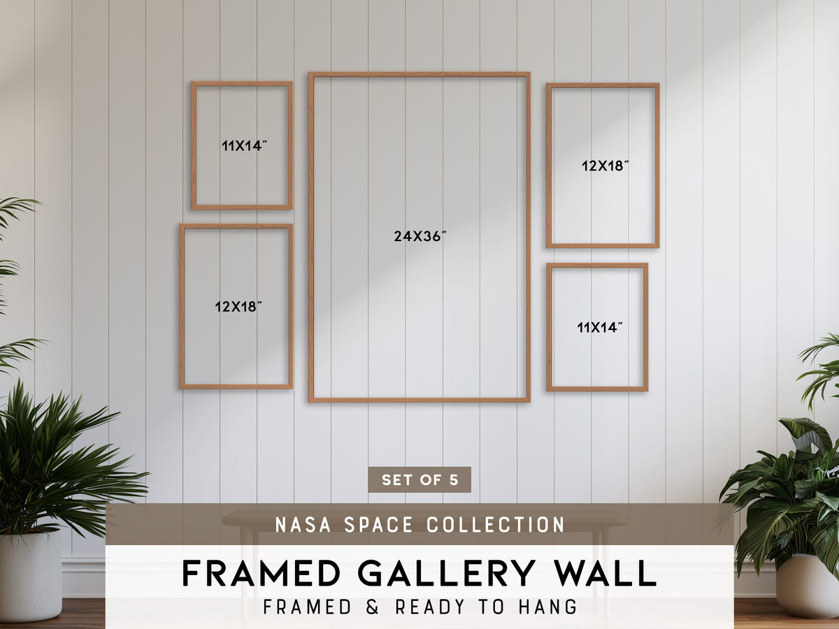 NASA Space Collection Gallery Wall | Set of 5 | Art Print Bundle & Framed Wall Decor