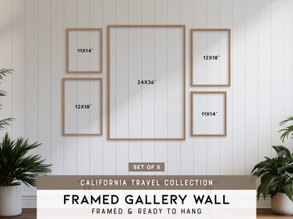 California Travel Collection | Gallery Wall Set of 5 | Art Print Bundle | Framed Wall Decor