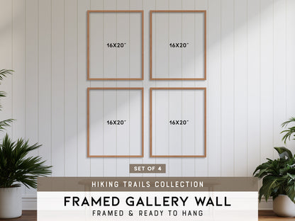 Hiking Trails Collection | Gallery Wall Set of 4 | Matching Print Set | Framed Wall Decor