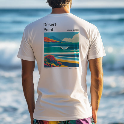 Desert Point Surf T-Shirt | Remote Reef Legend Tee — design printed on the back of the t-shirt
