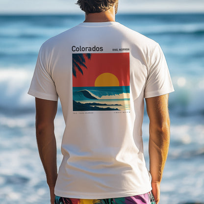 Playa Colorado Surf T-Shirt | Raw Nicaraguan Wave Art — design printed on the back of the t-shirt