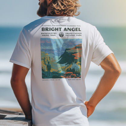 Bright Angel Hiking T-Shirt | Hiker Gift | Grand Canyon Trail Tee — design printed on the back of the t-shirt