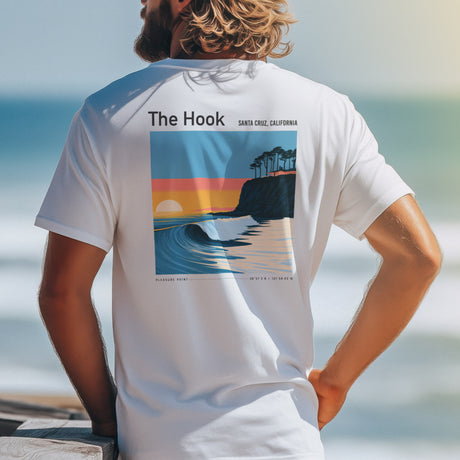 The Hook Surf T-Shirt | Santa Cruz Wave Art Tee — design printed on the back of the t-shirt