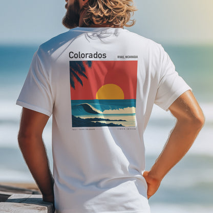 Playa Colorado Surf T-Shirt | Raw Nicaraguan Wave Art — design printed on the back of the t-shirt