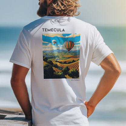 Temecula Travel T-Shirt | Wine Country California Adventure Tee — design printed on the back of the t-shirt