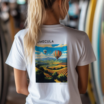 Temecula Travel T-Shirt | Wine Country California Adventure Tee — design printed on the back of the t-shirt