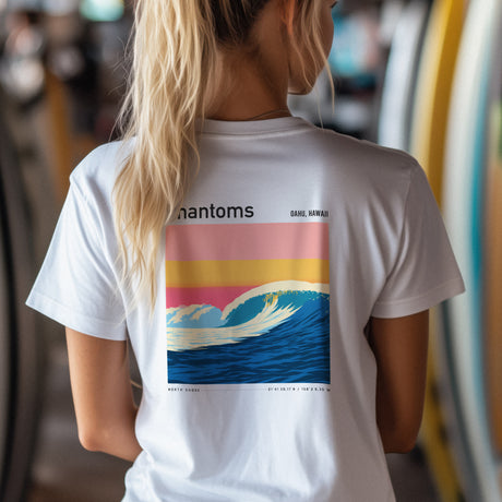 Phantoms Surf T-Shirt | Outer Reef Hawaii Wave Tee — design printed on the back of the t-shirt
