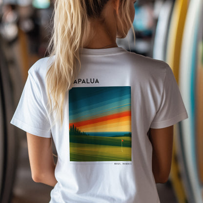 Kapalua Plantation Course Golf T-Shirt | Maui Fairways in Paradise — design printed on the back of the t-shirt