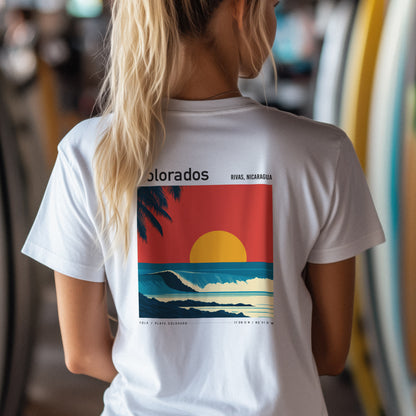 Playa Colorado Surf T-Shirt | Raw Nicaraguan Wave Art — design printed on the back of the t-shirt
