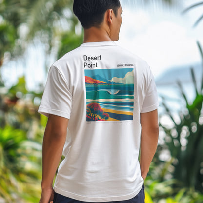 Desert Point Surf T-Shirt | Remote Reef Legend Tee — design printed on the back of the t-shirt