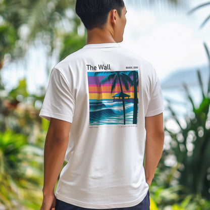 The Wall, Hawaii Surf T-Shirt | Raw Power, Island Soul — design printed on the back of the t-shirt