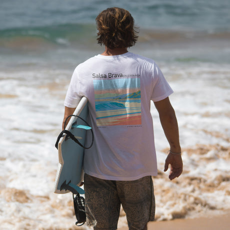 Salsa Brava Surf T-Shirt | Raw Power, Pure Costa Rica — design printed on the back of the t-shirt