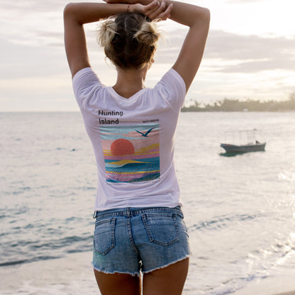 Hunting Island Surf T-Shirt | South Carolina Coast Wave Tee — design printed on the back of the t-shirt