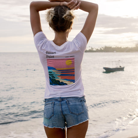 Desert Point Surf T-Shirt | Remote Reef Legend Tee — design printed on the back of the t-shirt