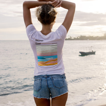 Thurso East Surf T-Shirt | Wild North Atlantic Wave Art — design printed on the back of the t-shirt