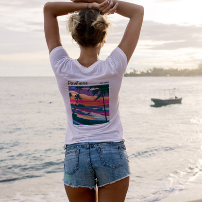 Pavilions Surf T-Shirt | Hawaii Wave Art Tee — design printed on the back of the t-shirt